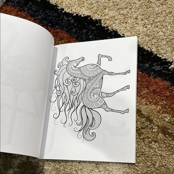 Blue Star Adult Coloring Book with Animal Designs Stress Relieving Anxiety NWT - Picture 6 of 9